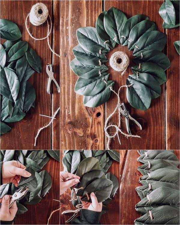 steps for diy leaf crown