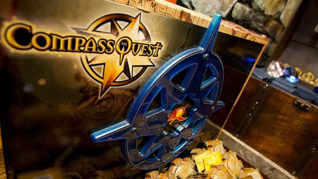 A Compass Quest treasure chest at Great Wolf Lodge indoor water park and resort.