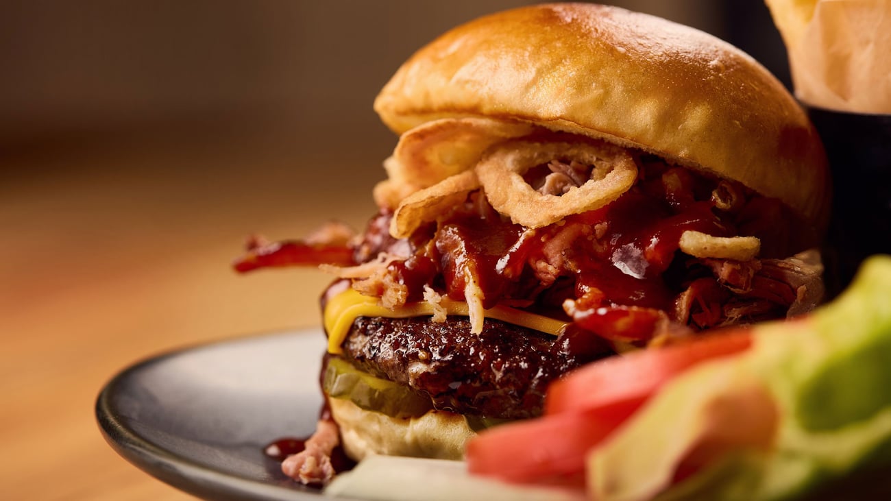 Smokehouse burger with fries