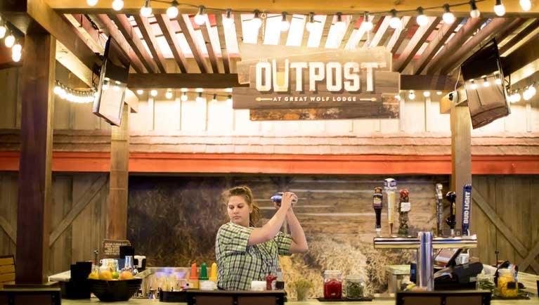 Bar tender at The Outpost