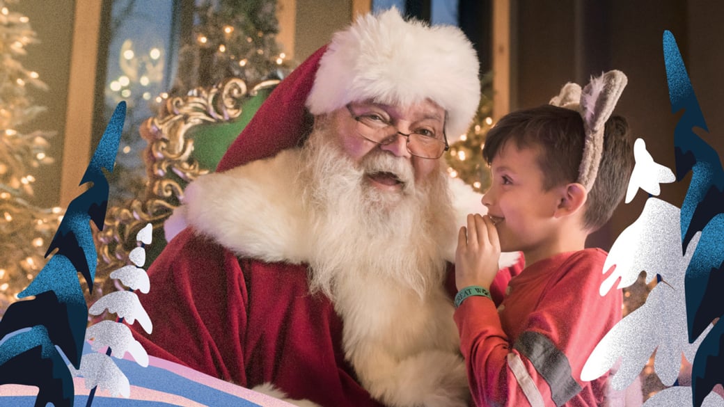 young boy sitting on Santa's lap