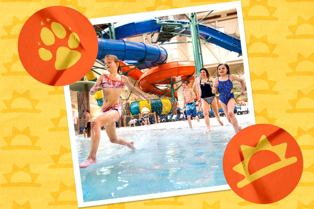 kids running in a shallow indoor pool