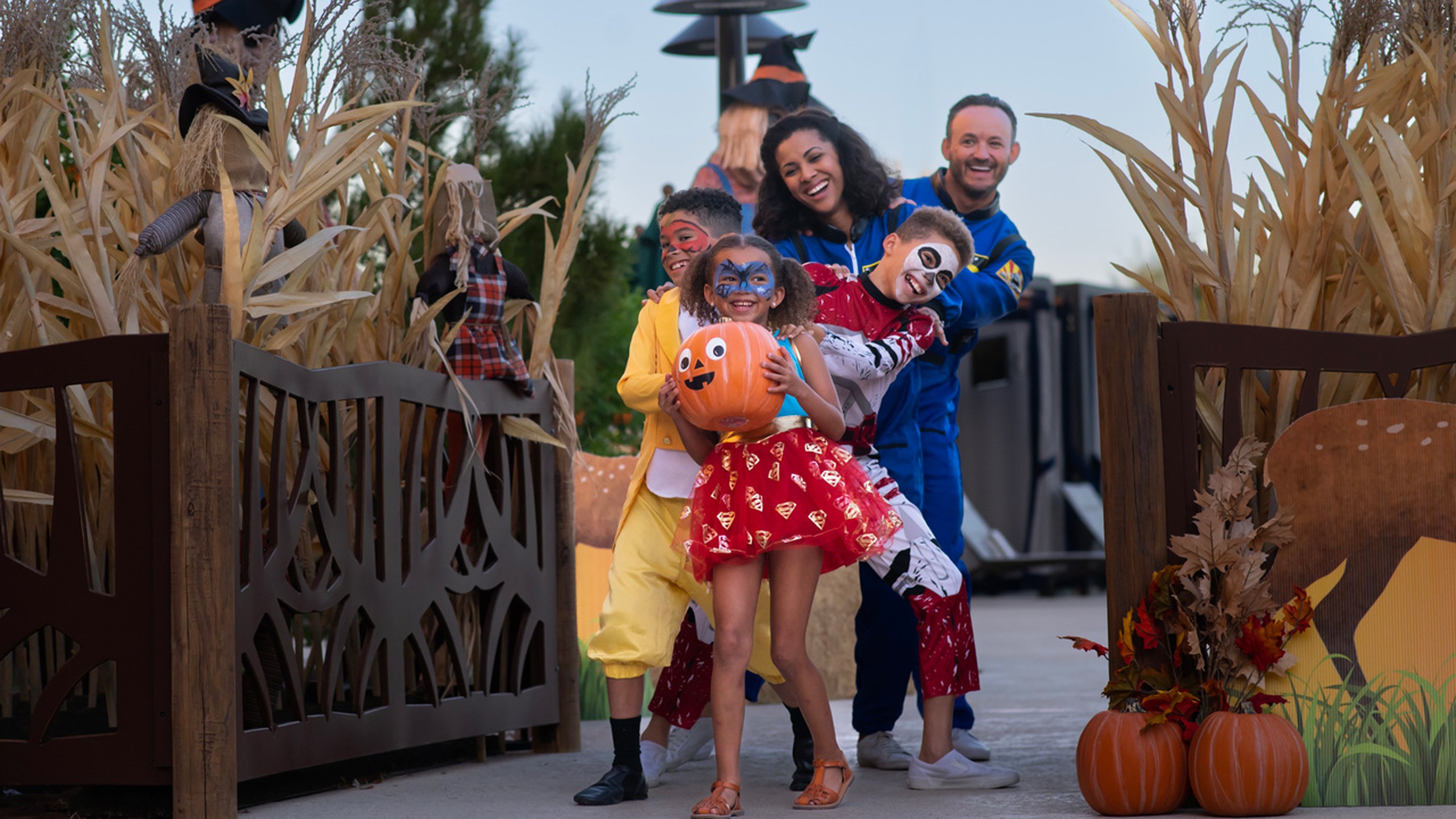 Family enjoying Halloween fun at Great Wolf Lodge