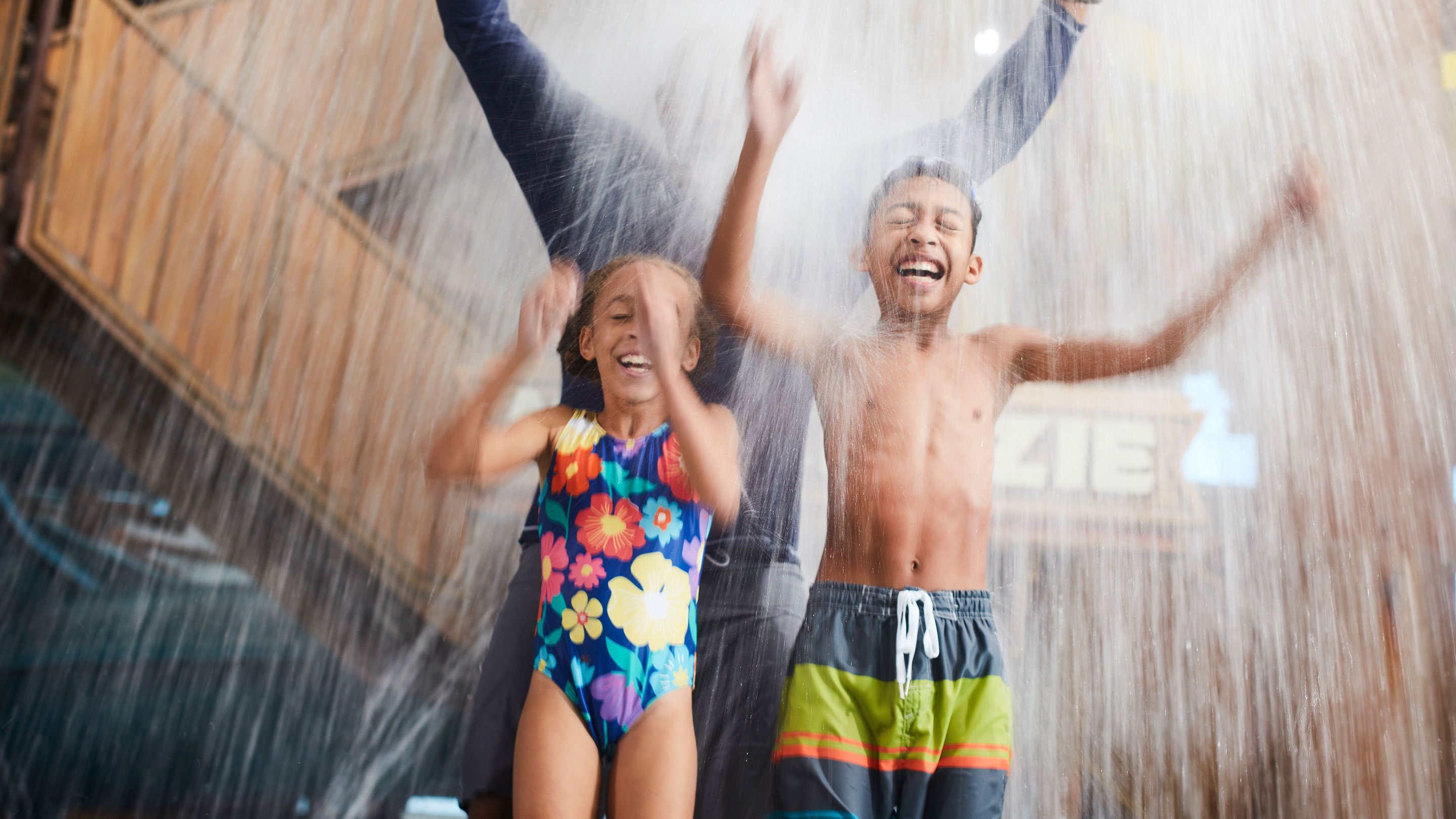 kids playing in the water tree house