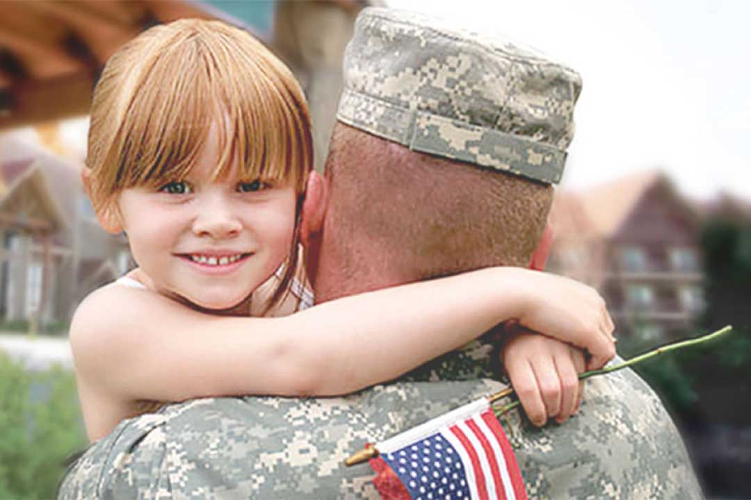 Hero father returns home to happy daughter