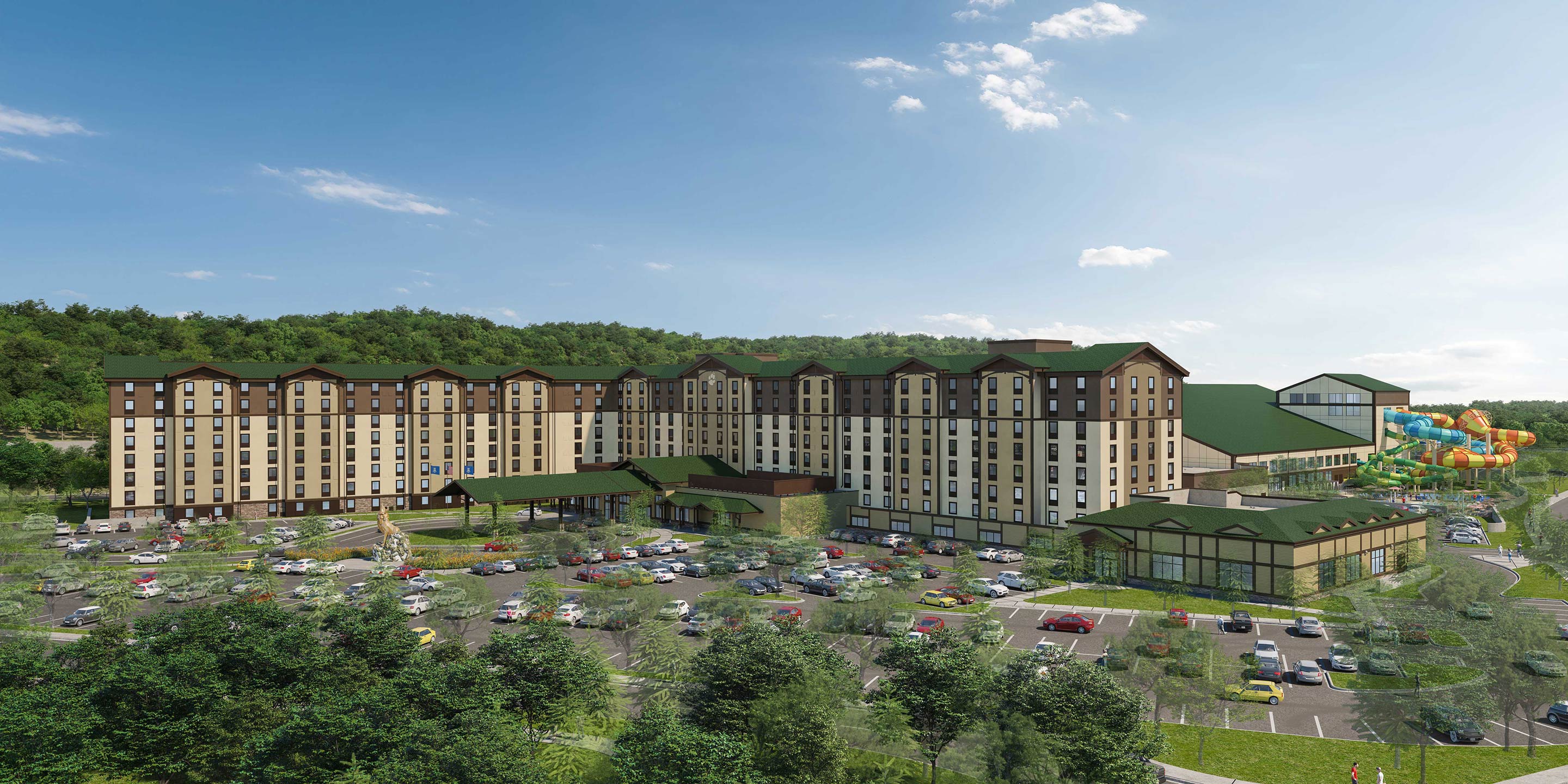 Rendering of the Exterior of Great Wolf Lodge Foxwoods Mashantucket Connecticut