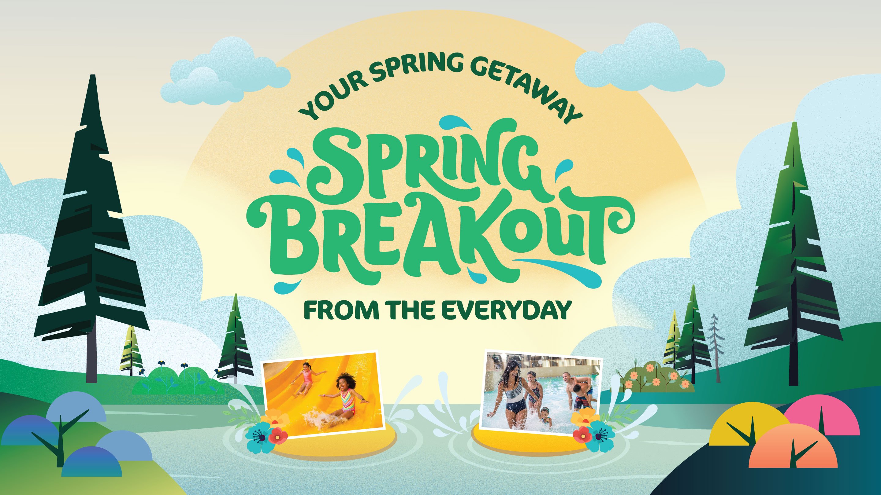 Illustration of Spring breakout at Great Wolf Lodge