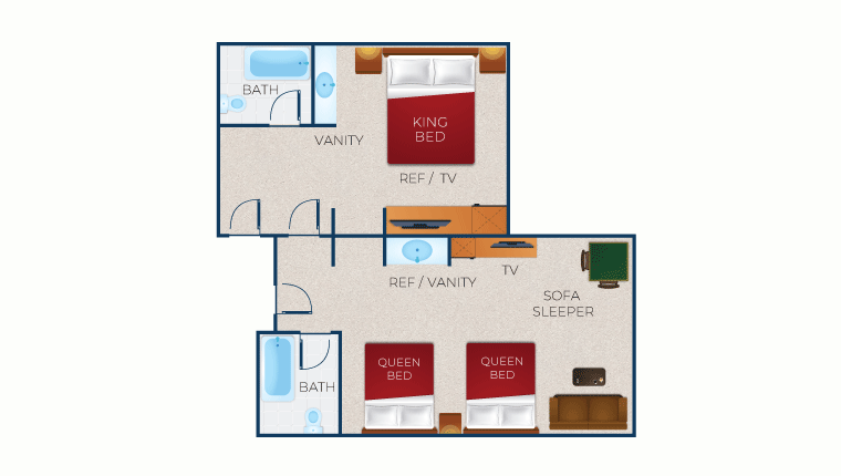 The floor plan for the Grand Bear Suite