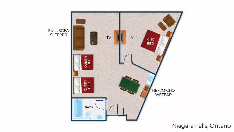 The floorplan for the Grand Wolf Suite