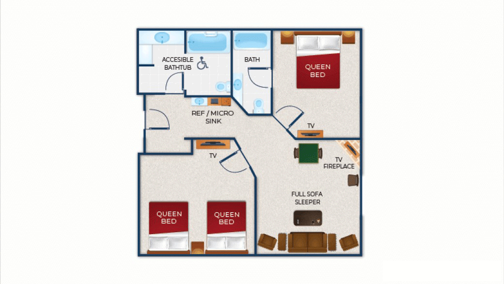 Floorplan of the Grizzly Bear Suite