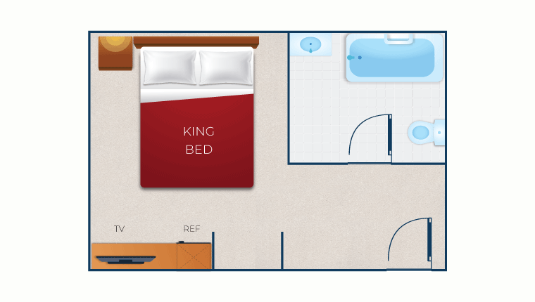 The floor plan for the King Suite