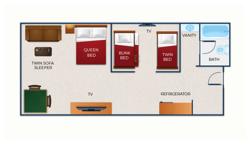 The floor plan of Junior Cabin Suite