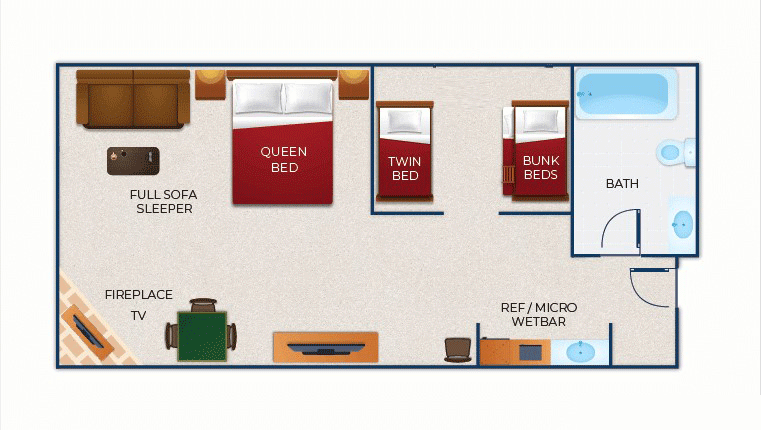 The Floorplan of the Kid Cabin Suite