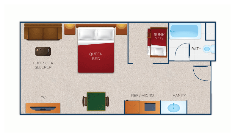 The floor plan for the KidKamp Suite