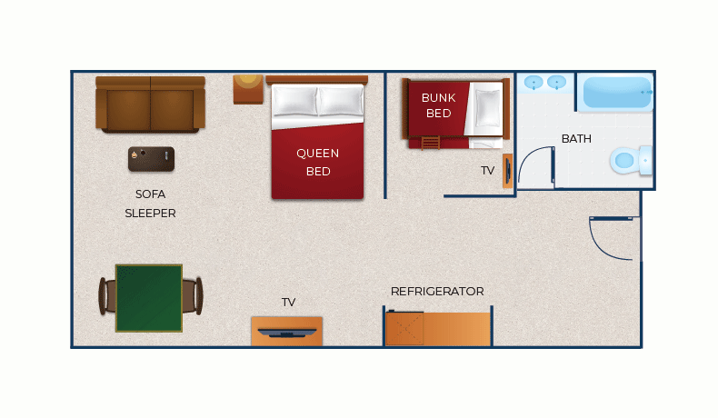 Floorplan of Wolf Den Suite