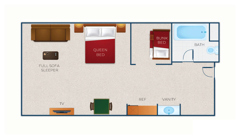 The floorplan Wolf Den Suite