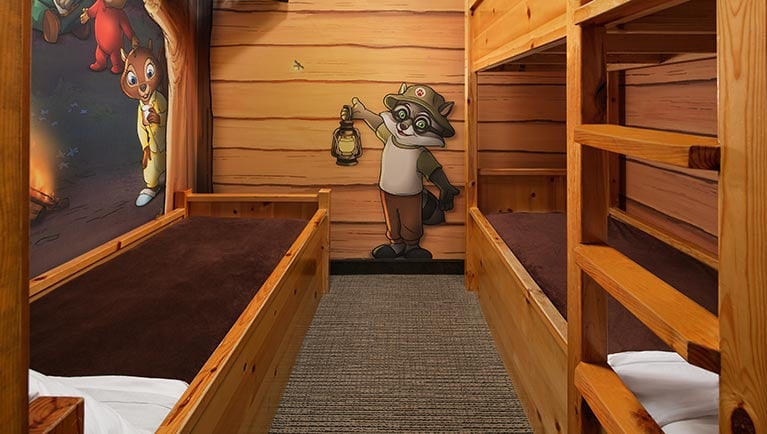 The bunk beds in the KidCabin Suite