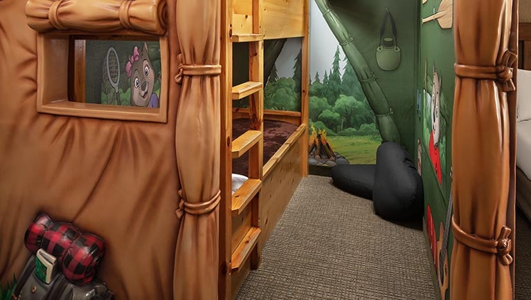 The cabin in the KidKamp Suite