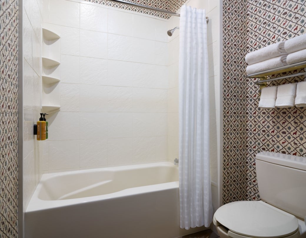 The bathroom in the Loft Fireplace Suite