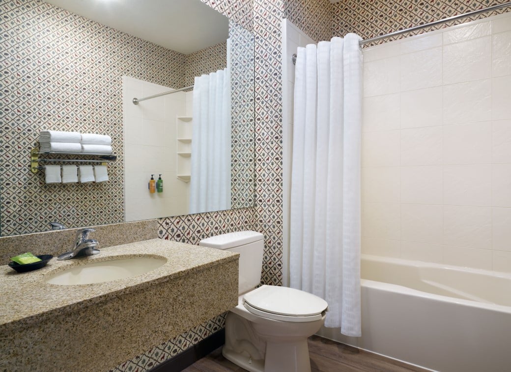 The bathroom in the Majestic Bear Suite