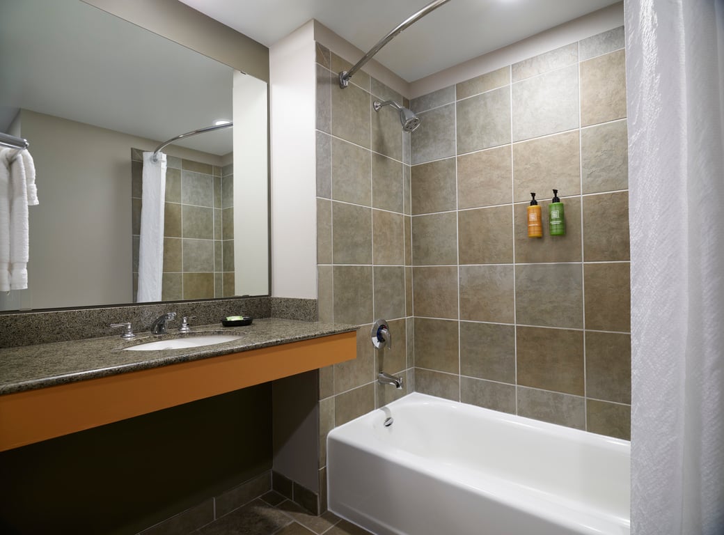 The bathroom in the Deluxe Majestic Bunk Bed Suite (Balcony/Patio)