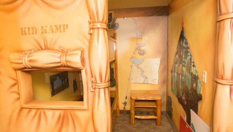 The bunk beds in the KidKamp Suite