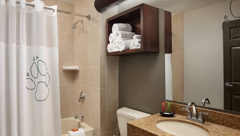 The bathroom area in the KidCabin Suite