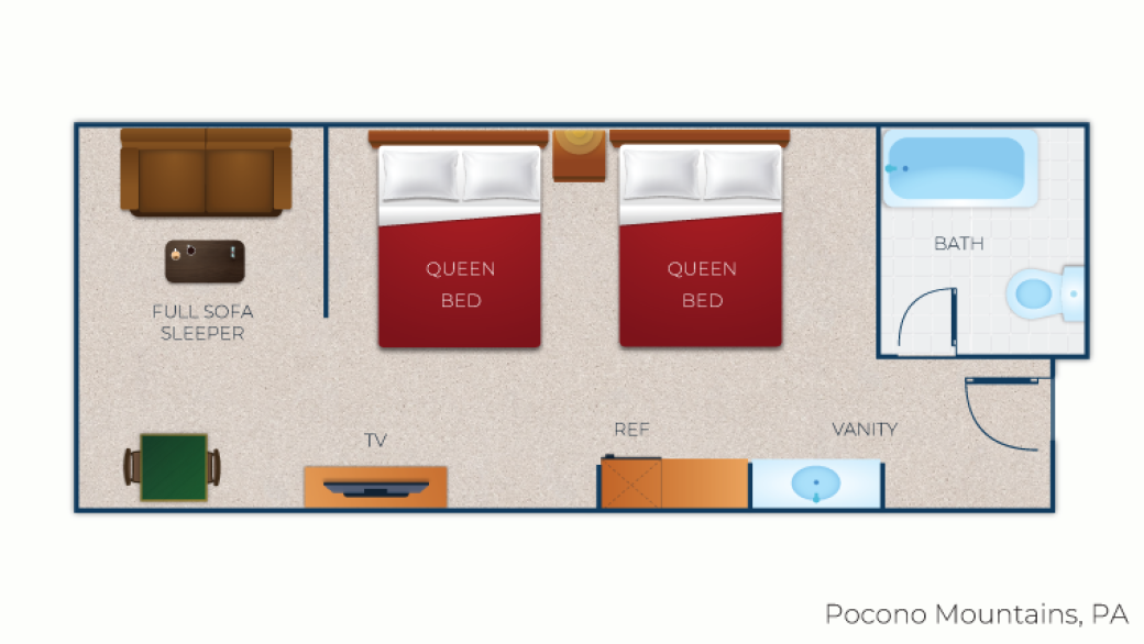 The floor plan for the Family Suite