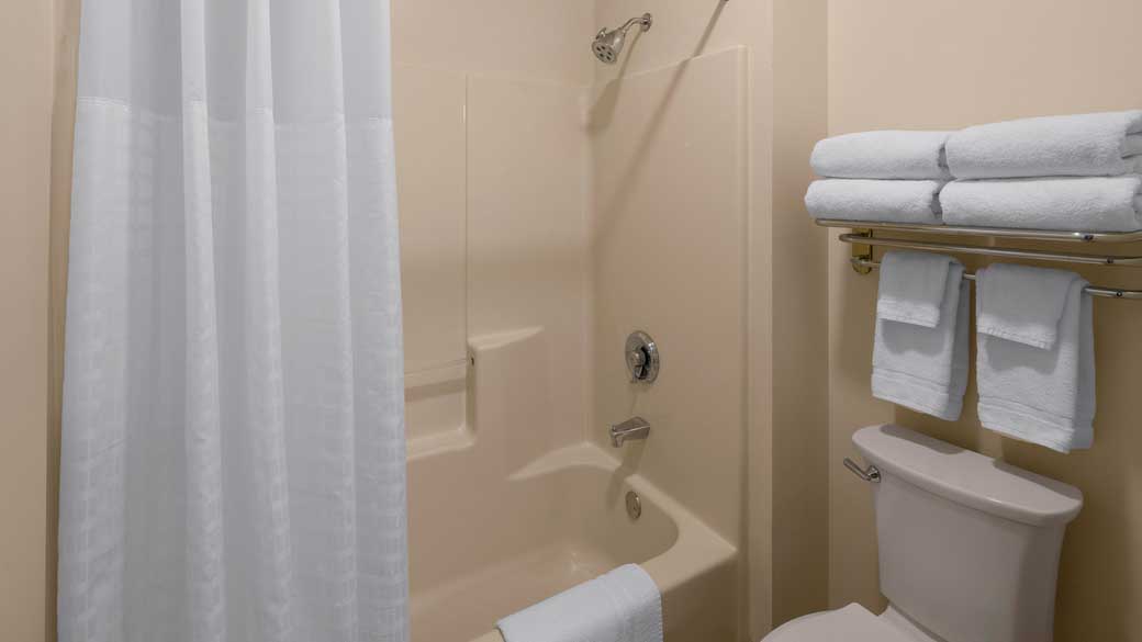 The bathroom in the Family Fireplace Suite