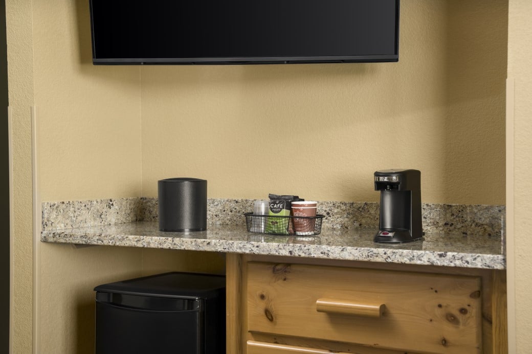 Vanity area in the Accessible Great Bear King Suite