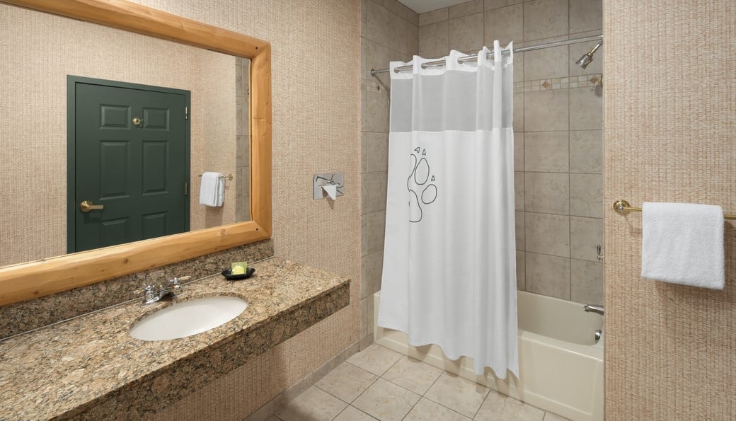 The bathroom in the Great Frontier Loft Condo