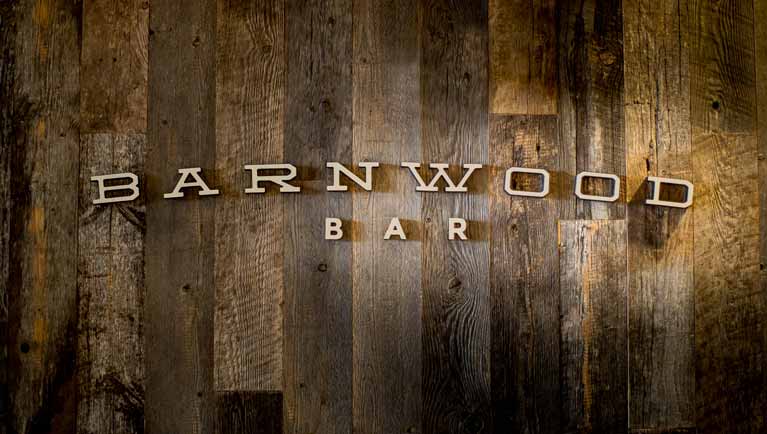 Barnwood bar wall