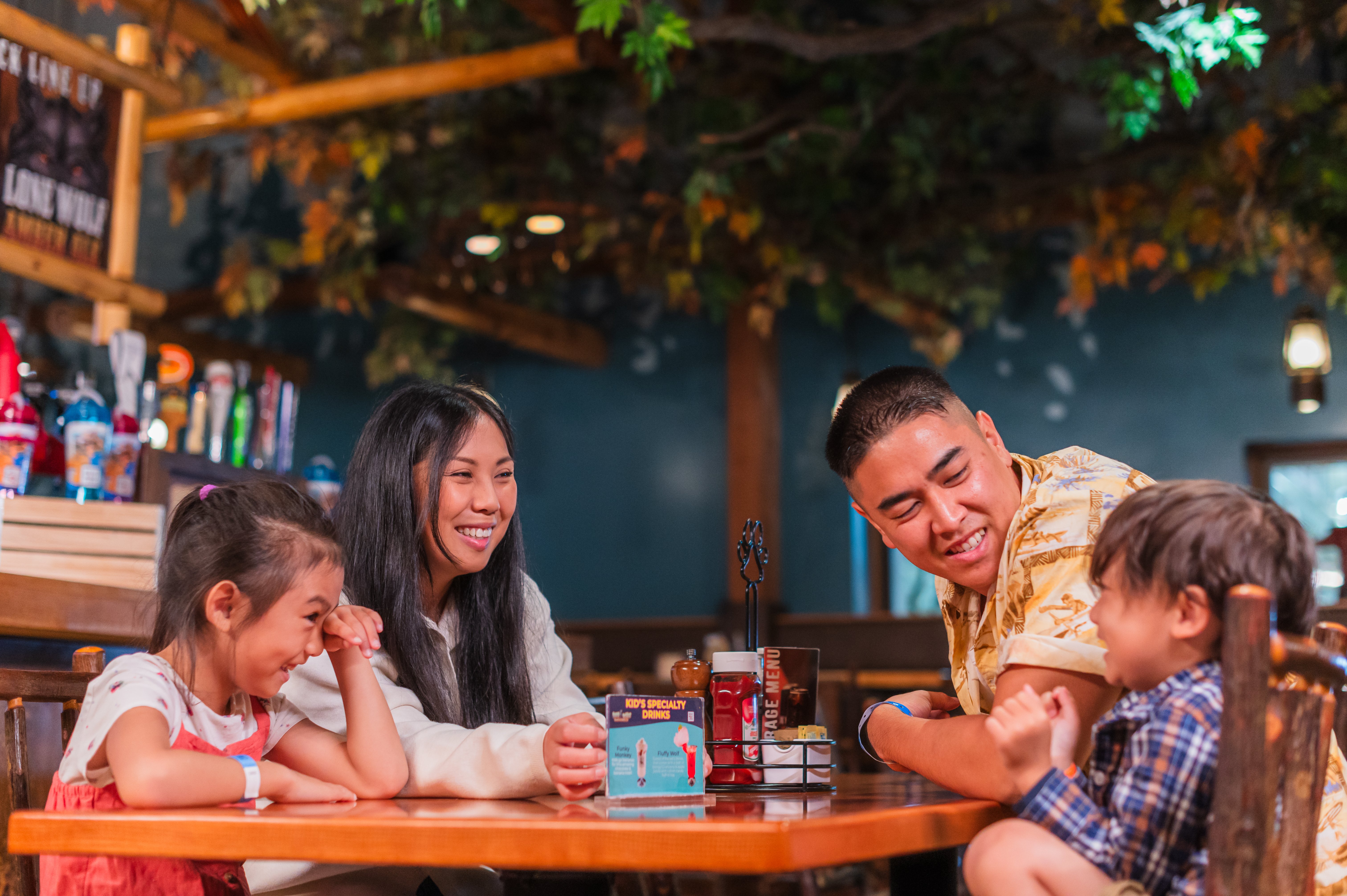 family enjoying lunch