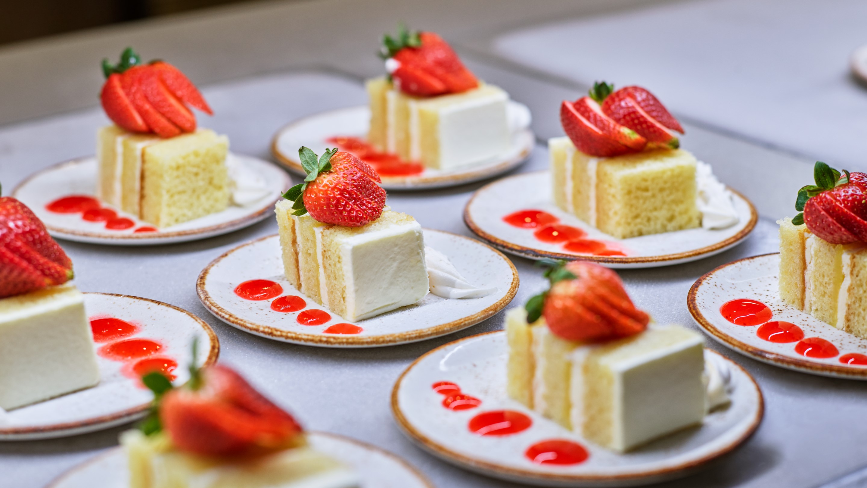 Beautiful looking strawberry pastries at TTK Buffet