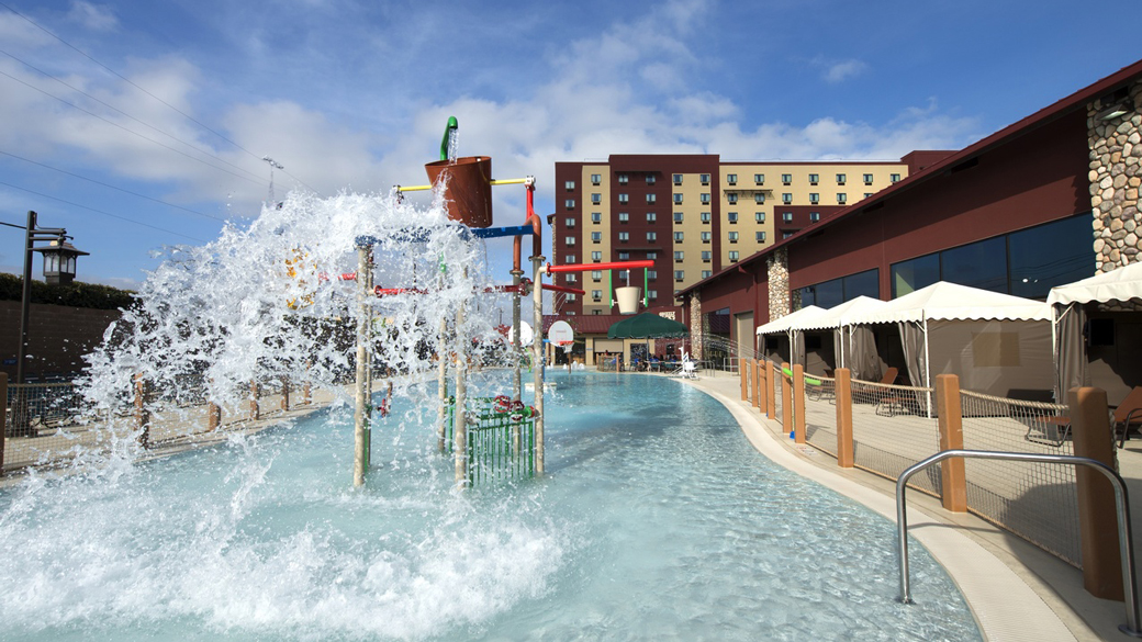 Outdoor water park over view