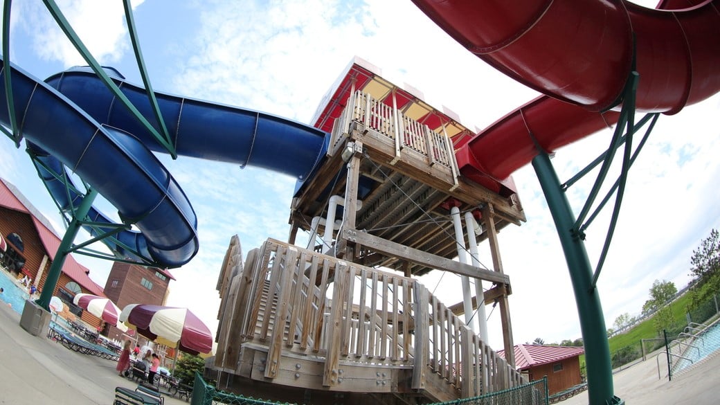 outdoor slide showing the loops