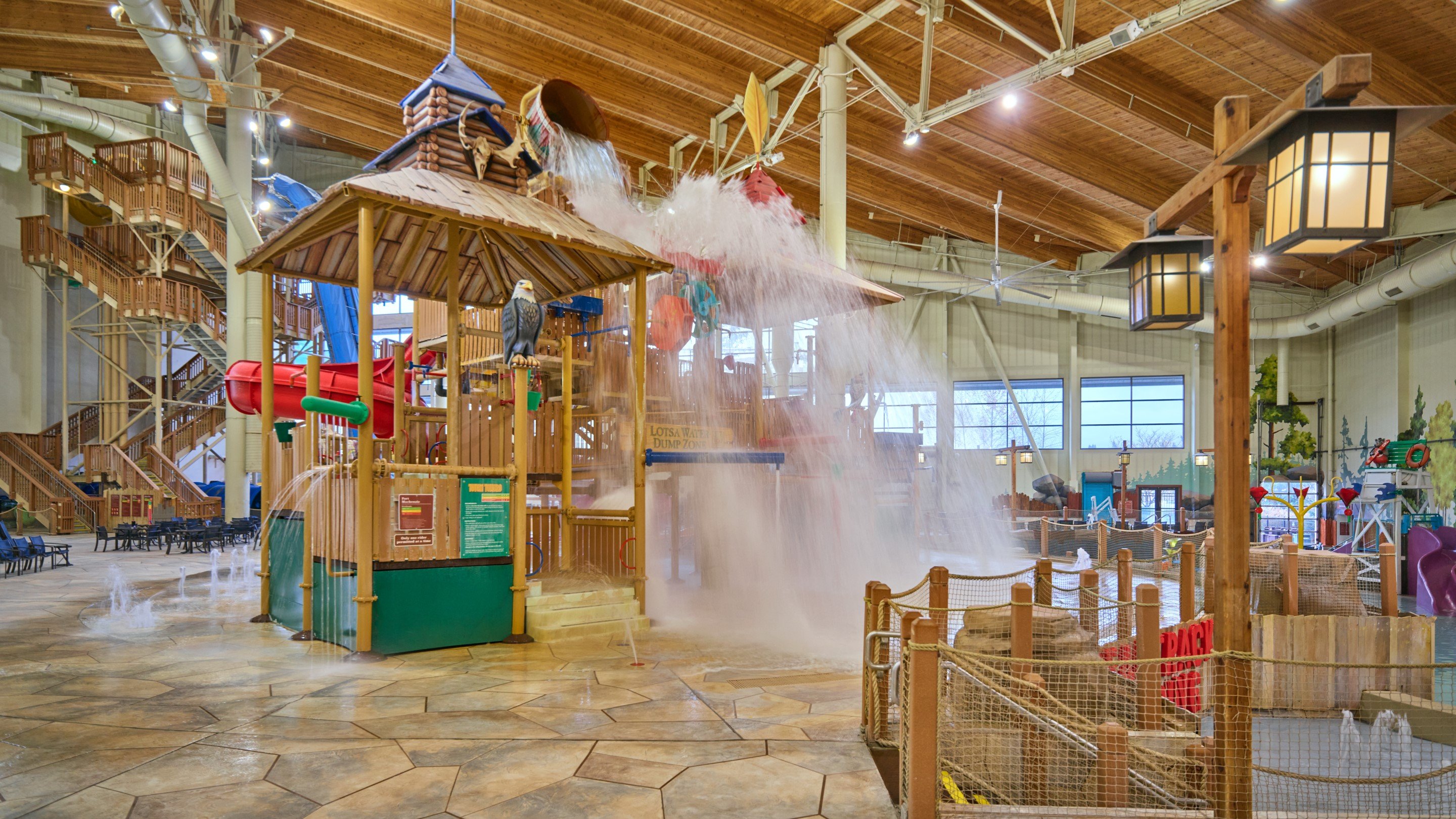 Water splashing through the rides