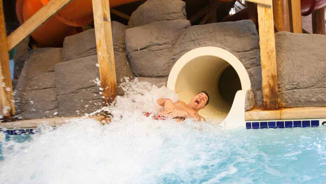 Man enjoying his Mineshaft water ride