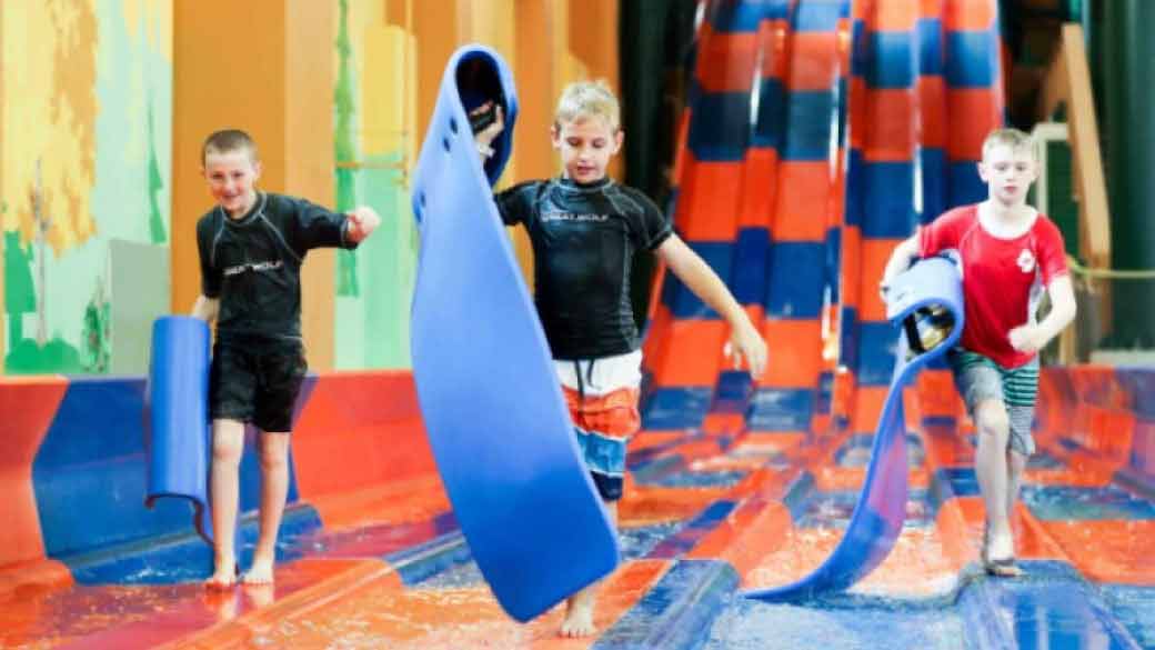 Guests finish racing down Mountain Edge Raceway